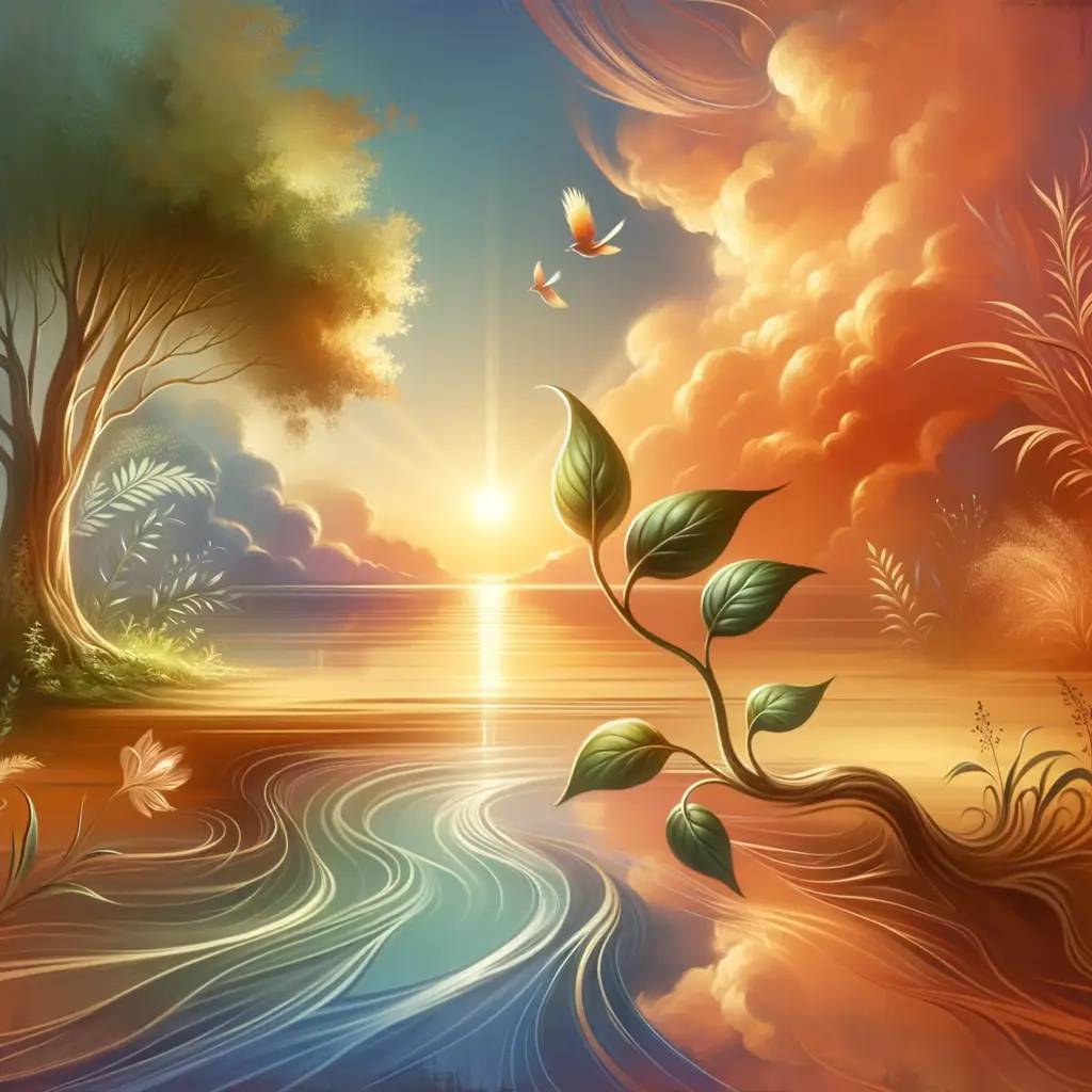 Whispers of Dawn: Hope Blossom by the River's Melody