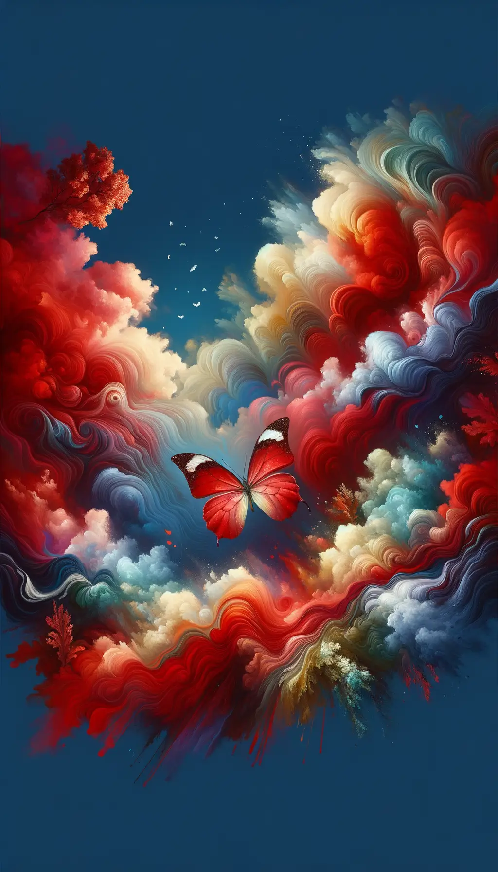 Stardust Whispers: A Crimson Embrace of Hope and Resilience