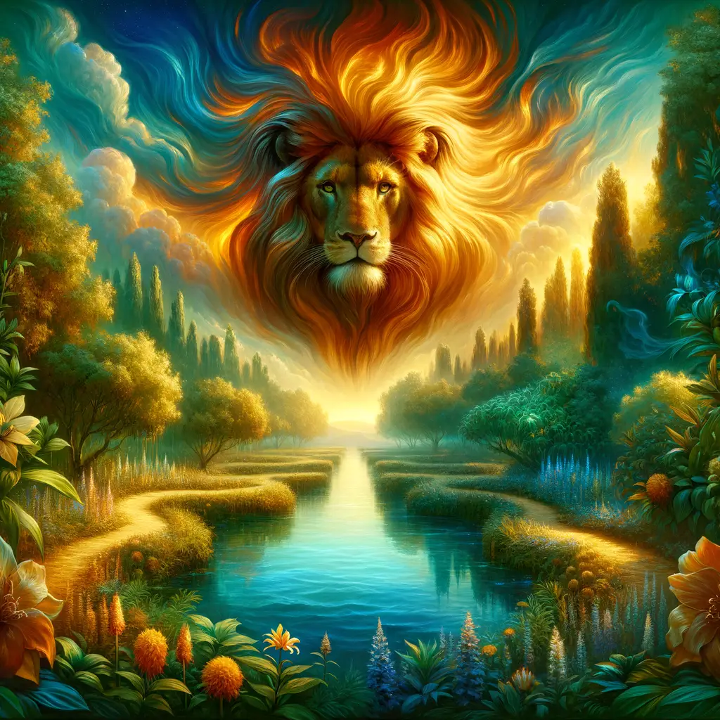 Flames of Renewal: A Lion's Embrace in Nature's Sanctuary