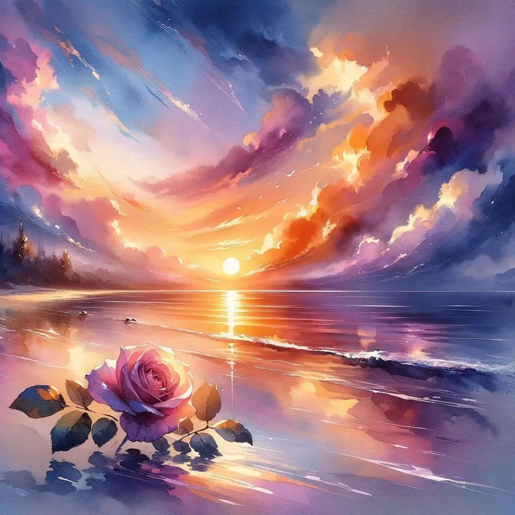 Ephemeral Embrace: Sunset's Lullaby on the Tranquil Shore