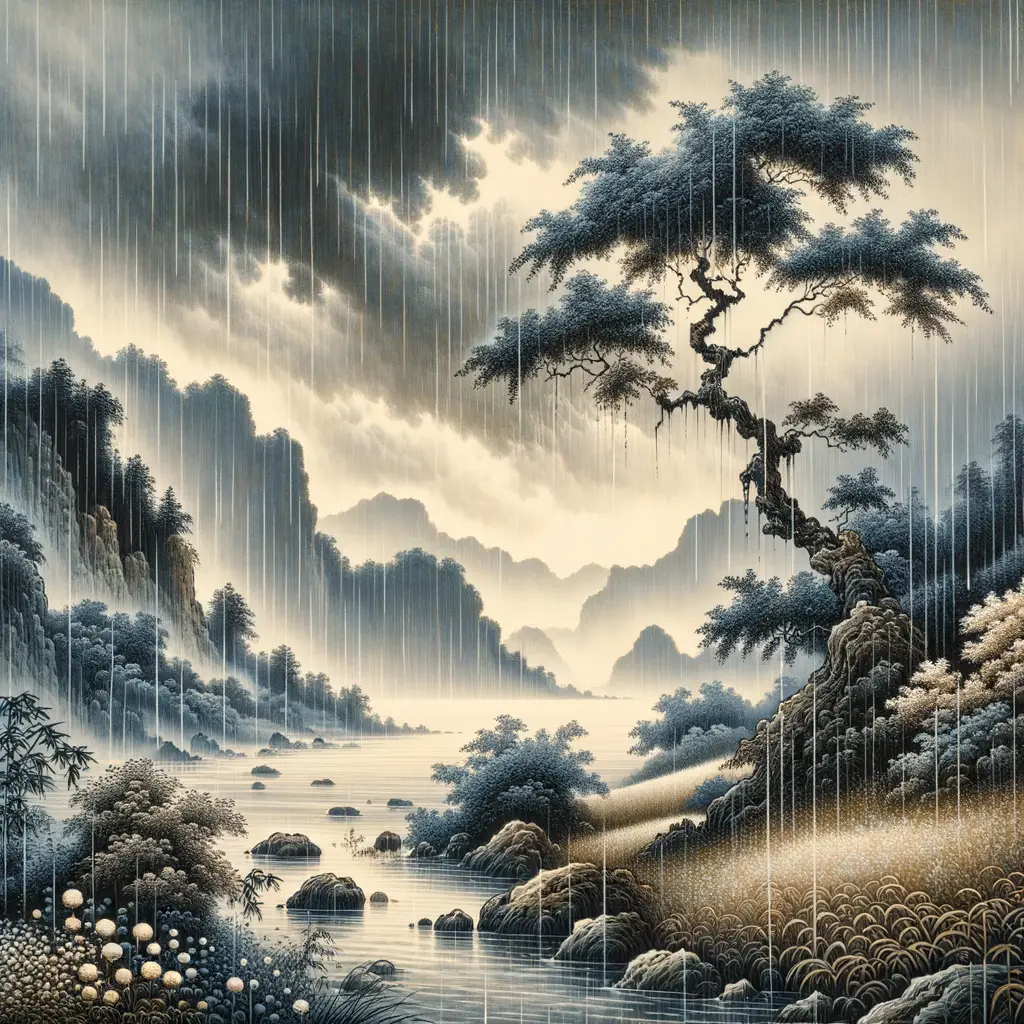 Whispers of Solace: Rain's Embrace in Anxiety's Tranquility