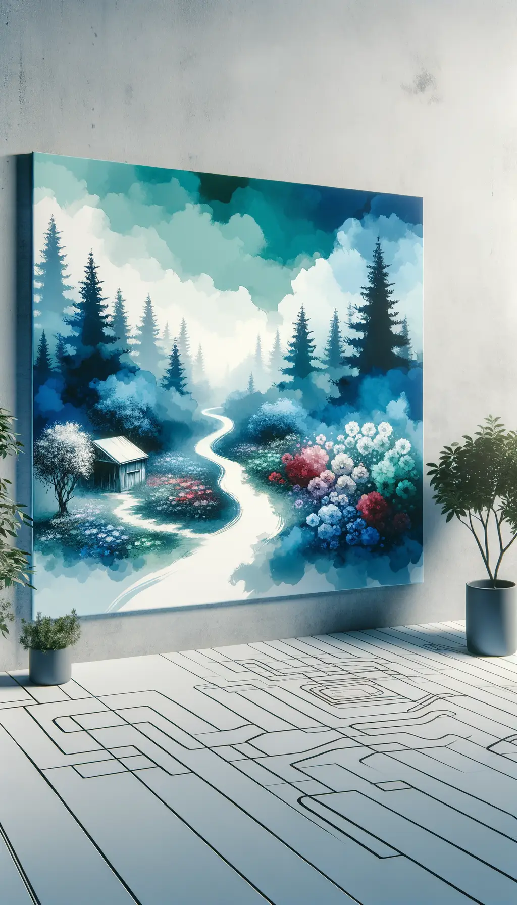 Harmony's Embrace: Haven of Blooms and Whispering Trees