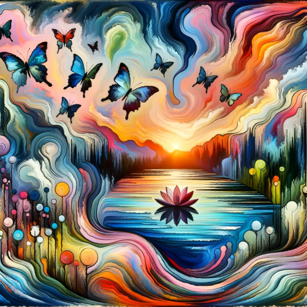 Echoes of Transformation: Bloom at Sunset's Edge