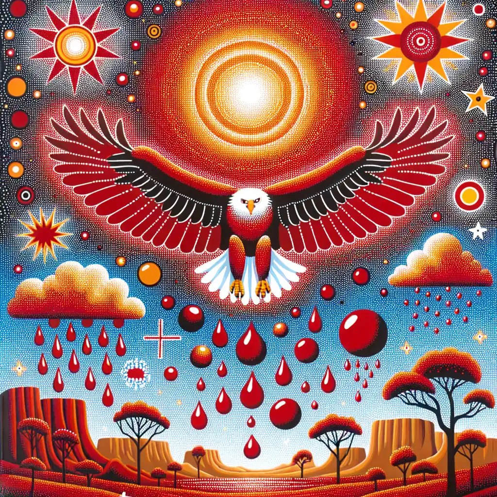 Eagle's Resilient Love: Dance of the Surreal Sun