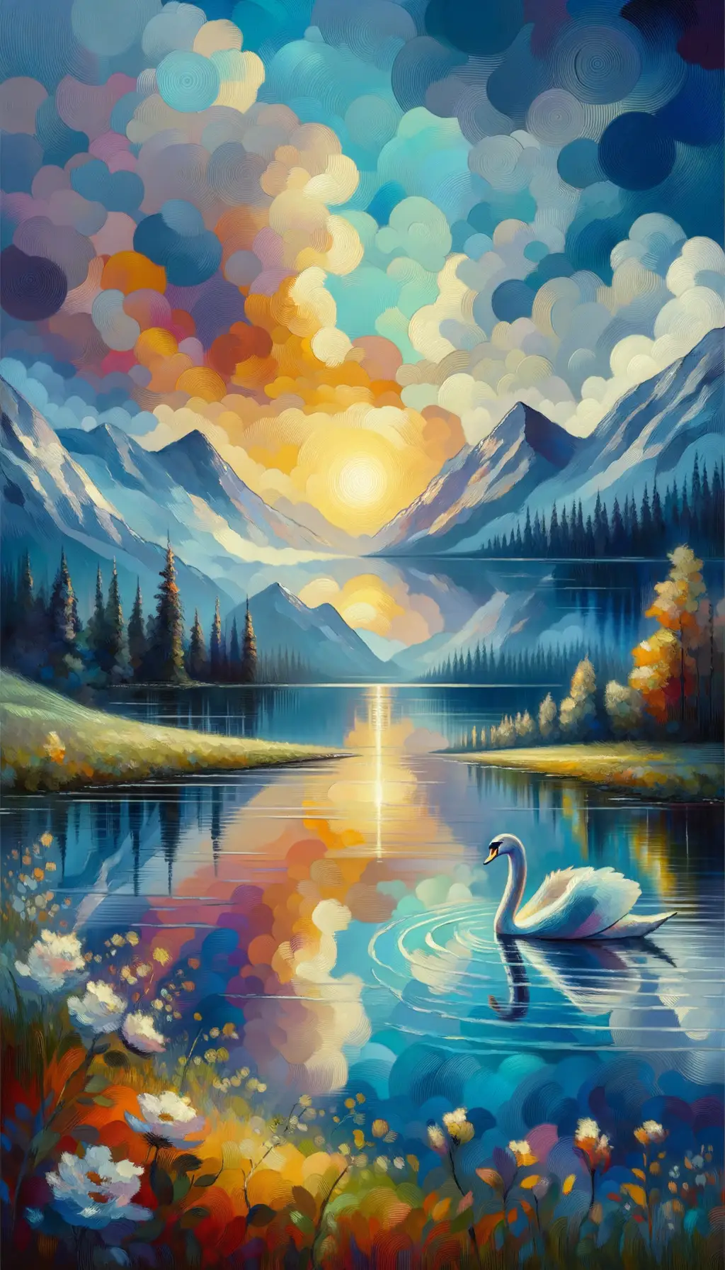 Ephemeral Grace: Twilight's Reflection on the Lake
