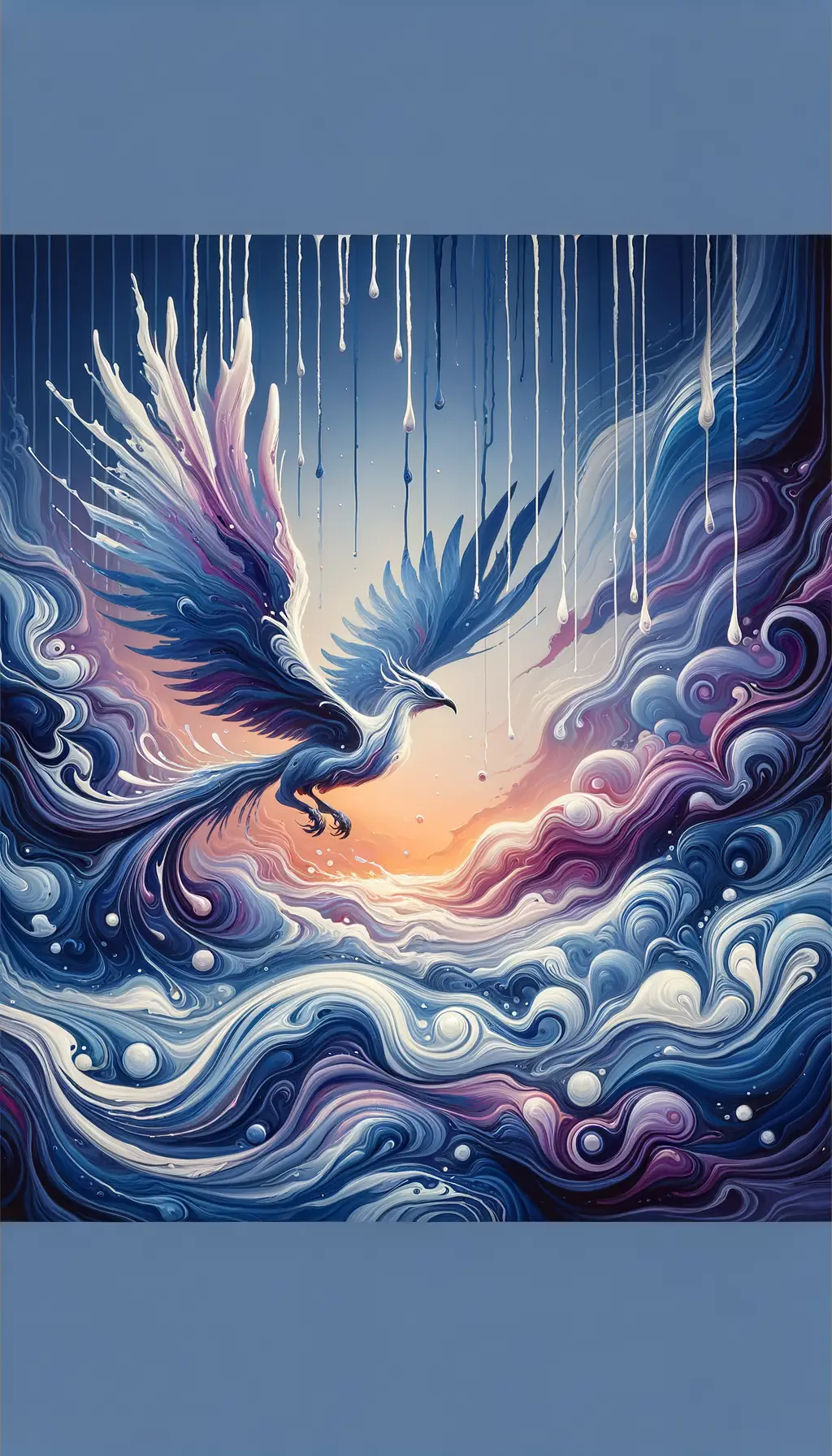 Ethereal Phoenix: Rainfall Embrace
