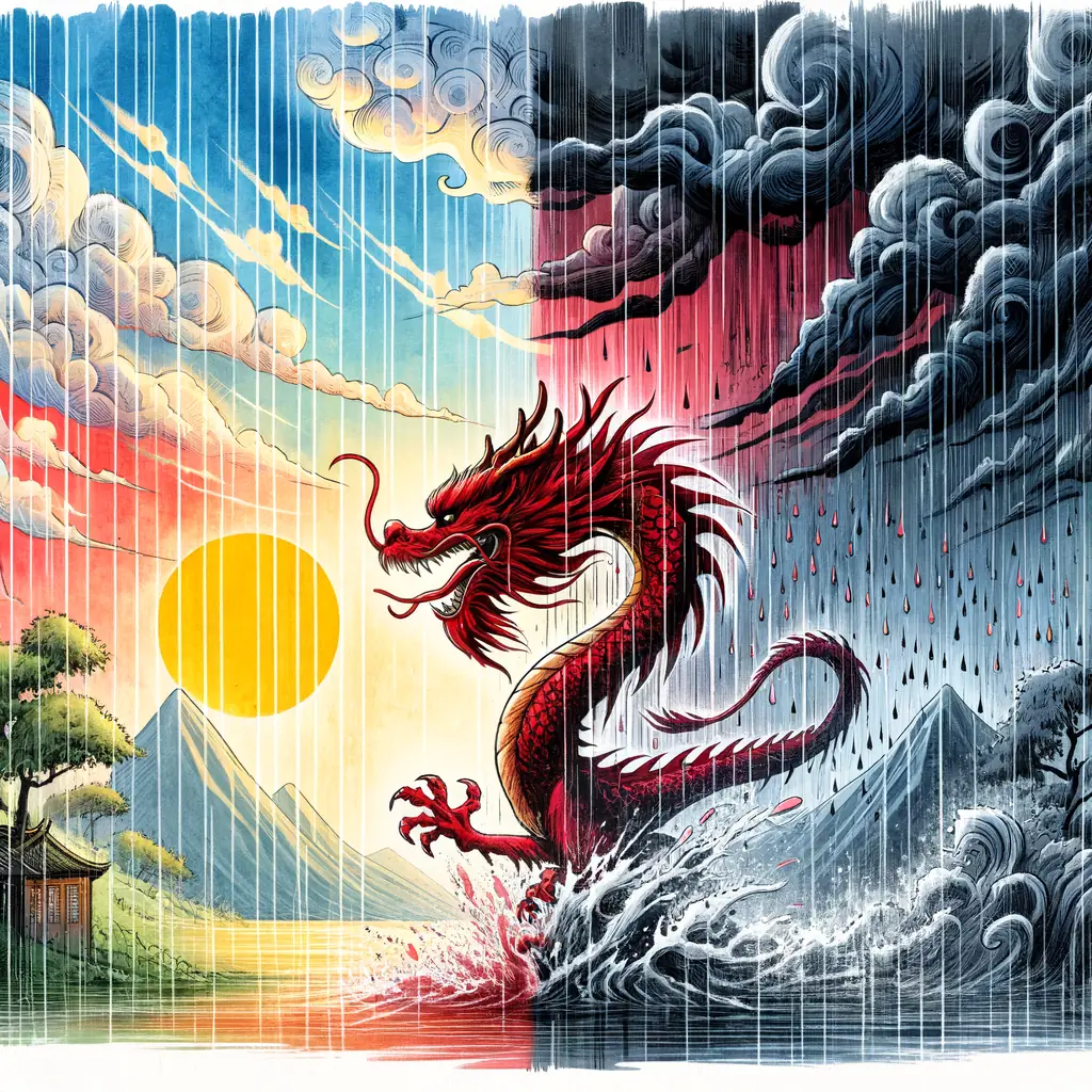 Ethereal Dragon's Dance: A Serenade Between Storms
