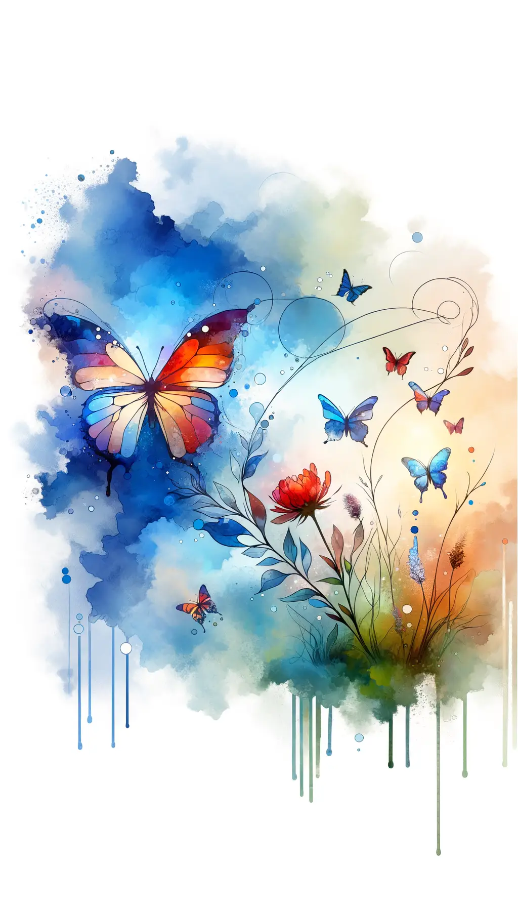Whispers of Blue: Unfolding Wings of Tranquility