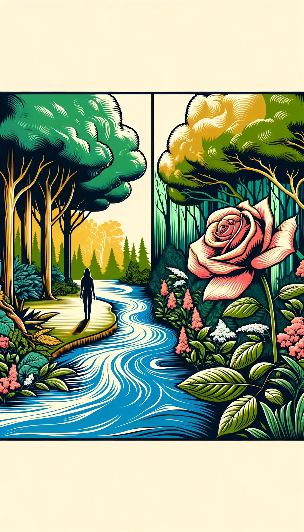 Whispers of Renewal: Blooms by the Stream