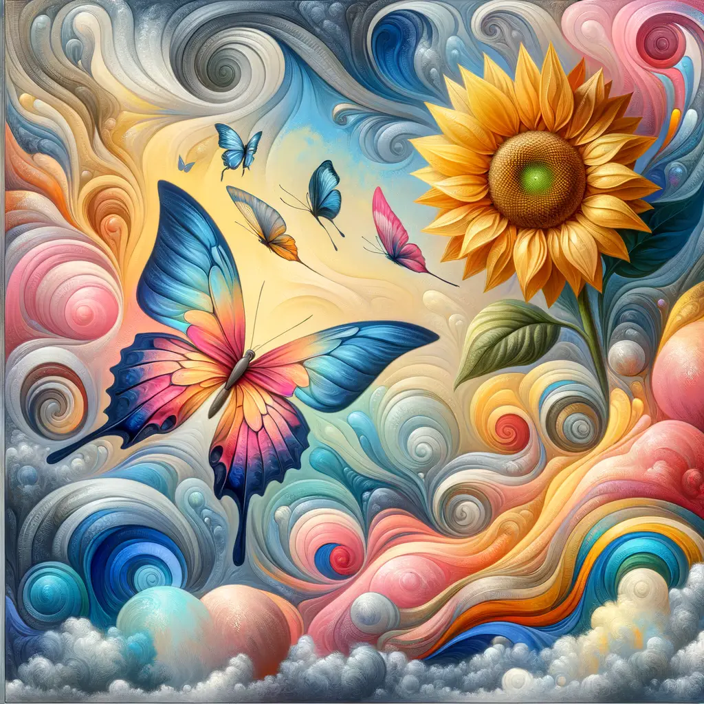 Elysium Alchemy: A Butterfly's Metamorphosis Among Sunflowers