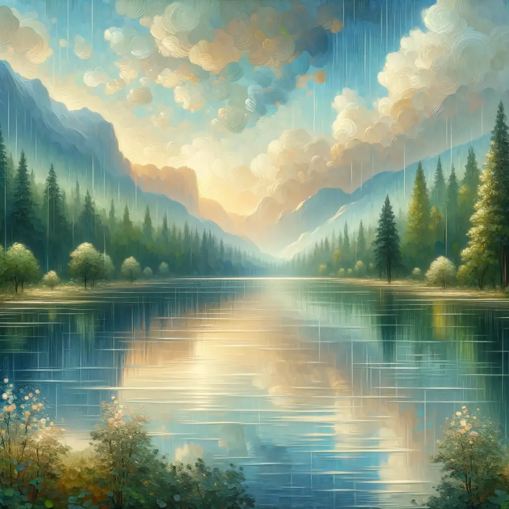 Whispers of Renewal: Raindrops of Serenity