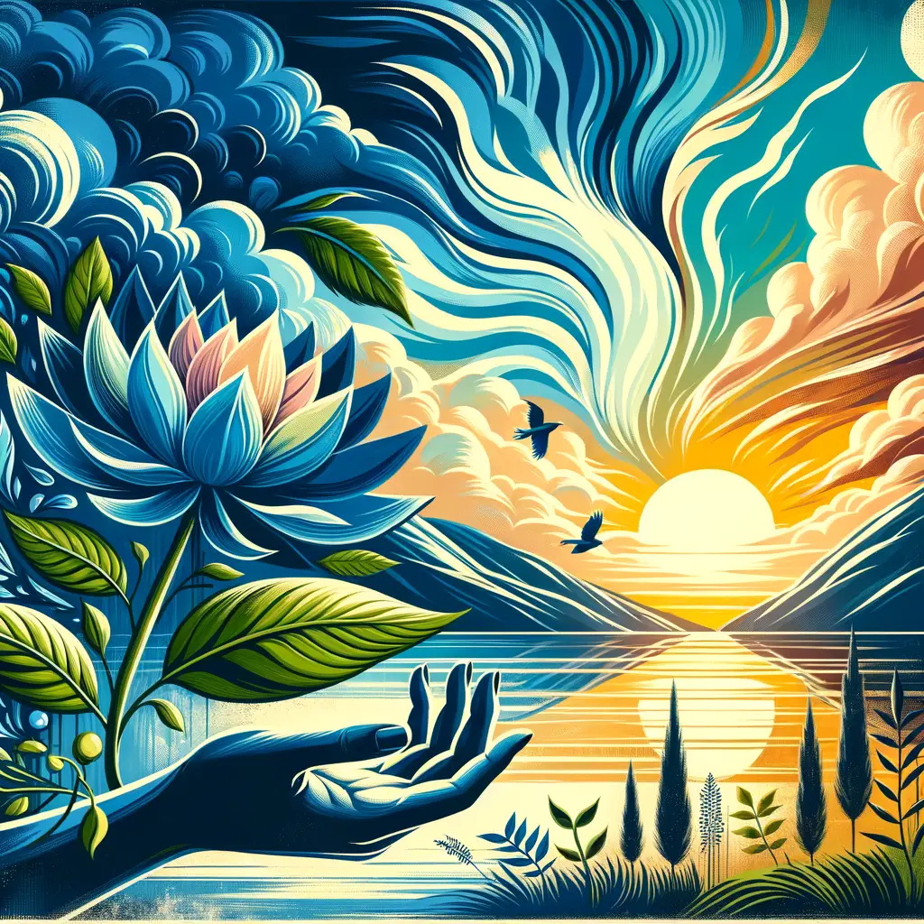 Whispers of Renewal: Embracing Shadows, Blooming Light
