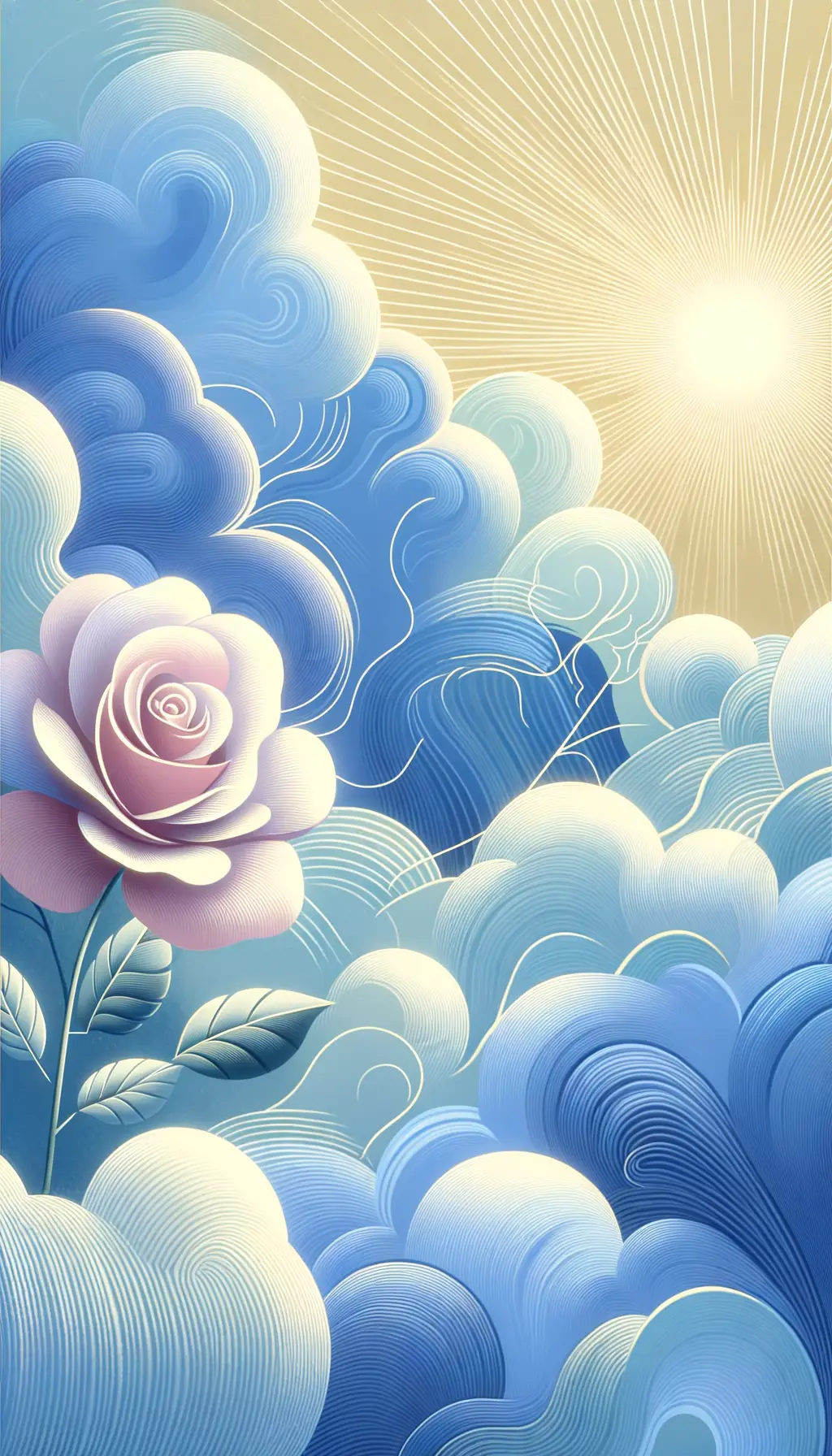 Whispers of Resilience: Serene Emotions in Pastel Blooms