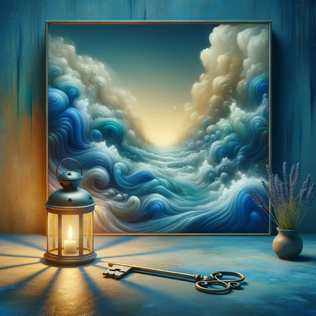 Whispers of Azure: Illuminating Paths in the River of Reflection