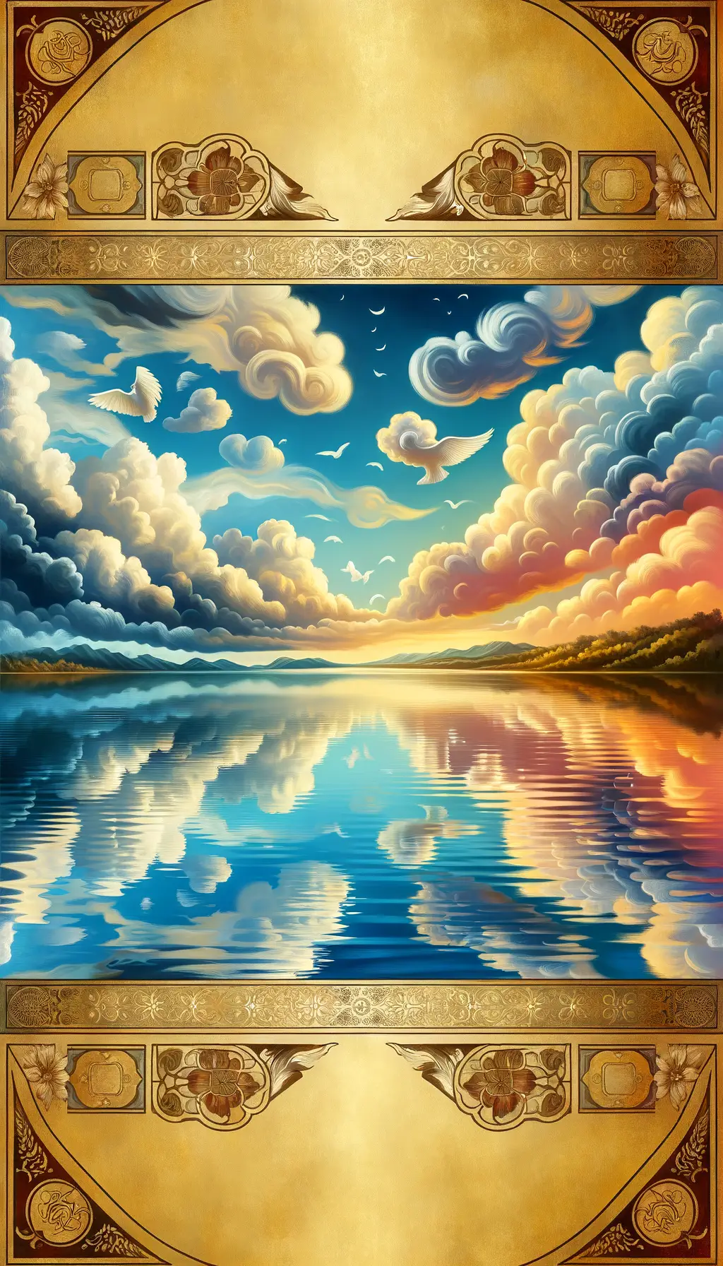 Mystic Reflections: Sorrow's Surrender to Sunset Splendor
