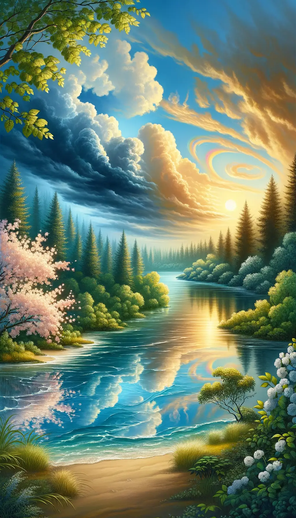 Tranquil Metamorphosis: Sunlit Serenity Embracing the Renewal