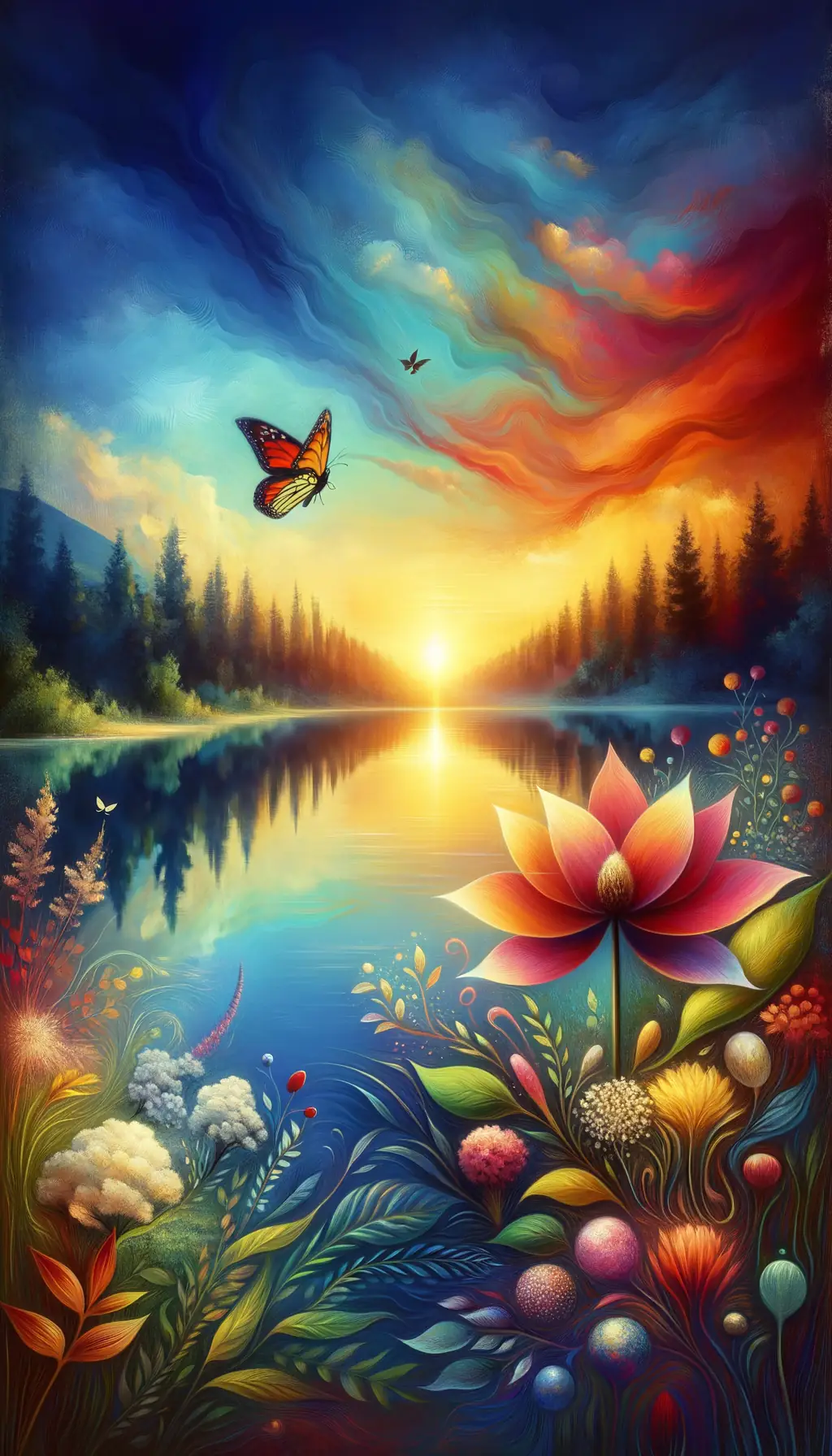 Whispers of Resilience: Bloomed Serenity by the Lake