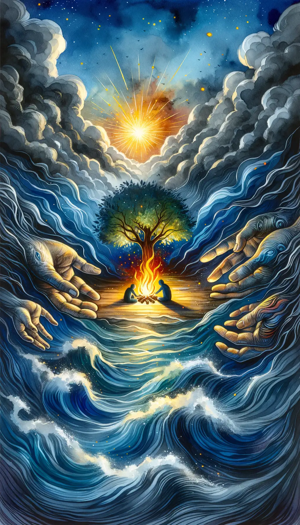 Whispers of Resilience: Embers of Healing in Stormy Seas