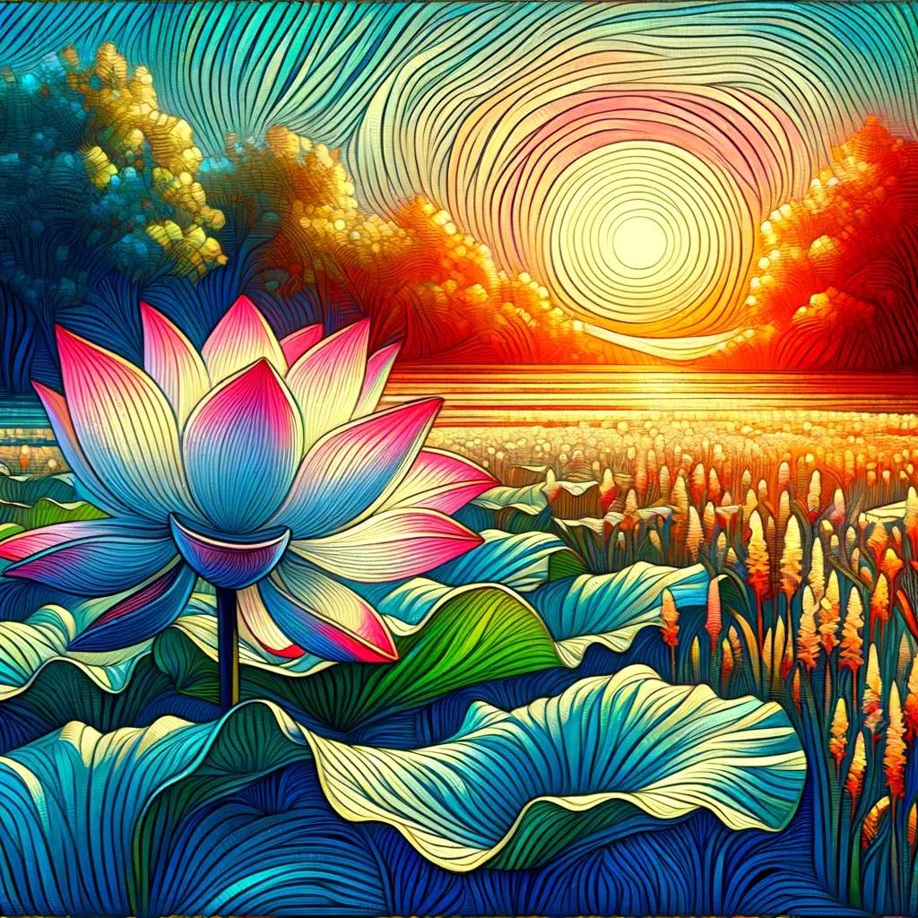 Tranquil Lotus: Sunlit Serenity Unfolds