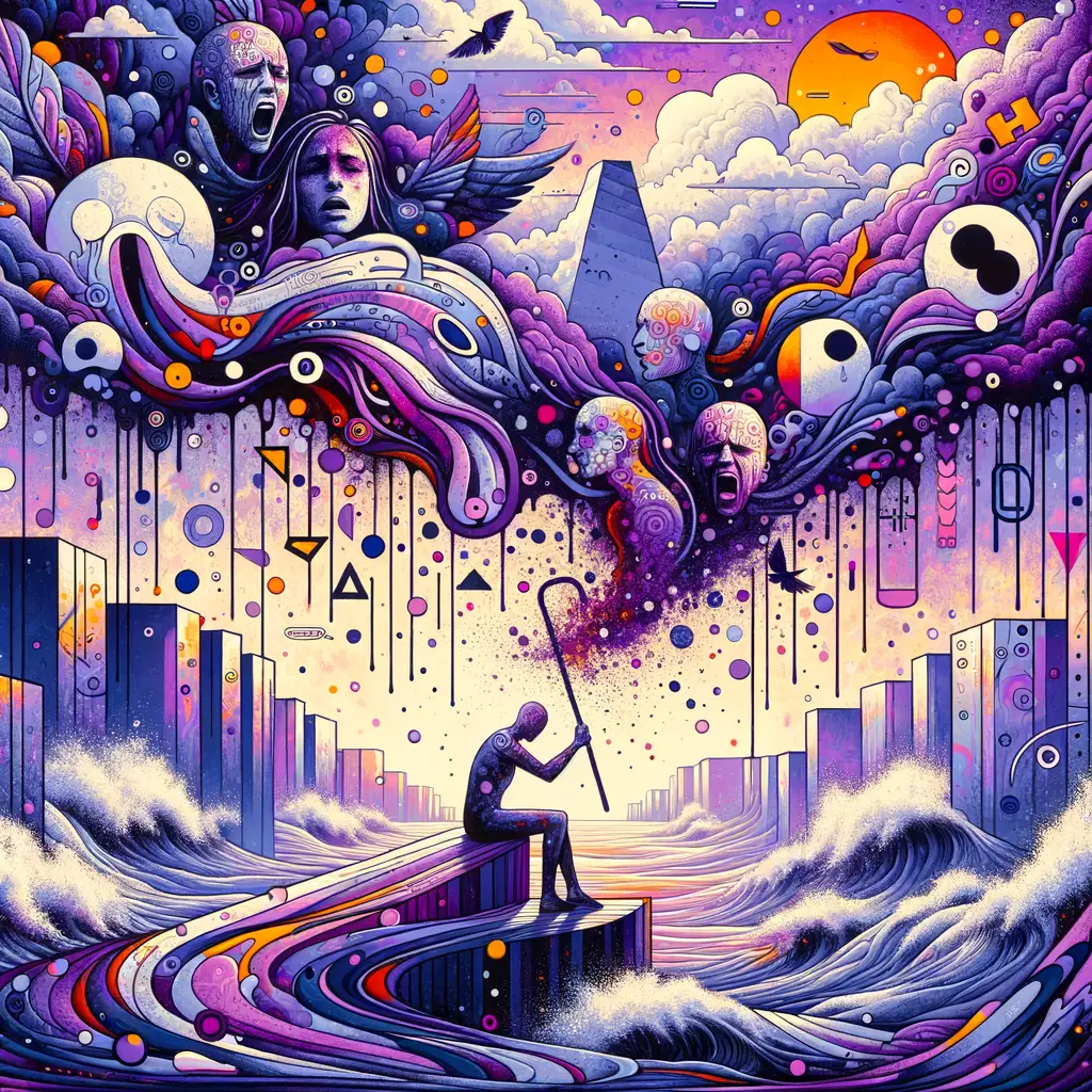 Ephemeral Shadows: Whispers of a Purple Storm
