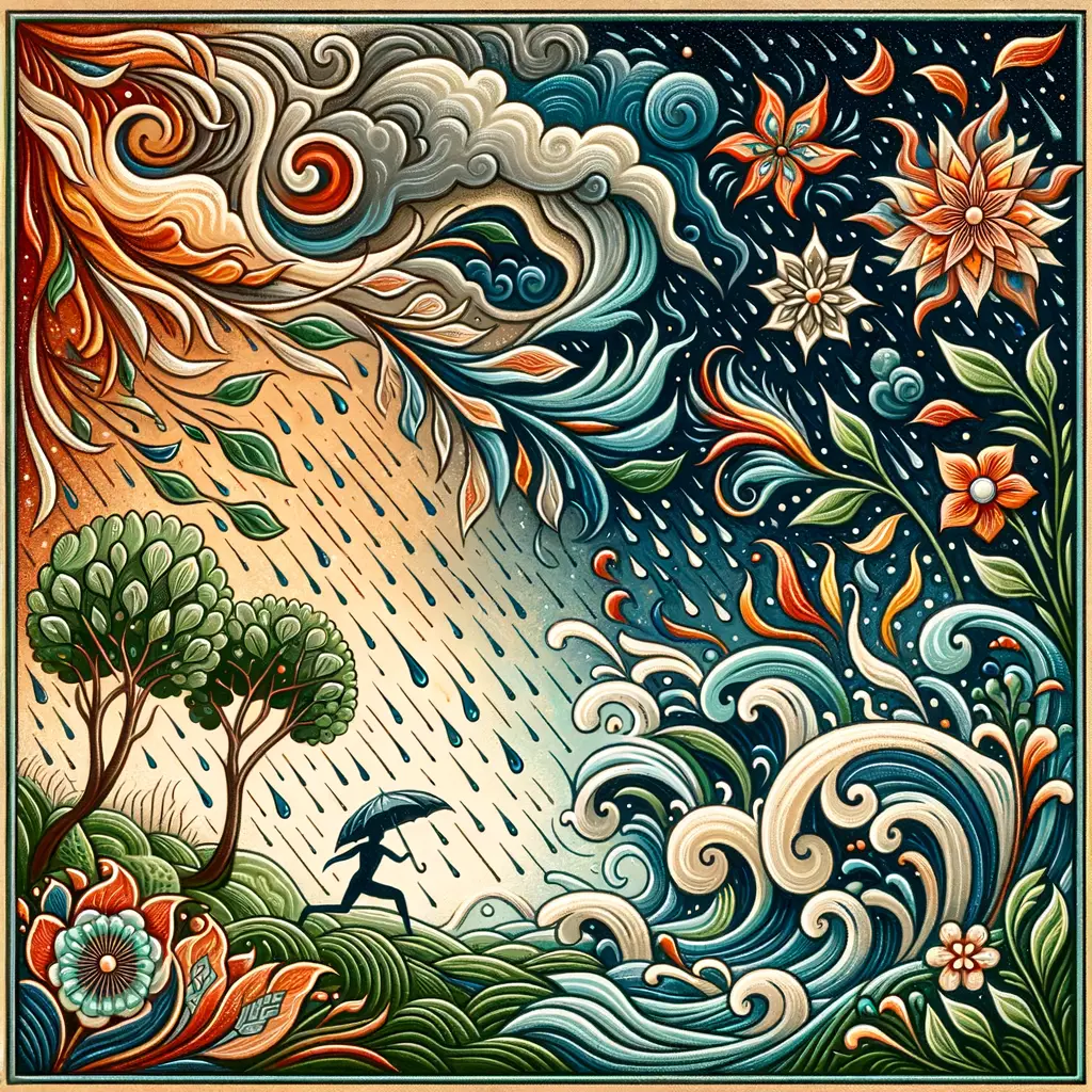 Rain of Serenity: Embracing Colors of Inner Harmony