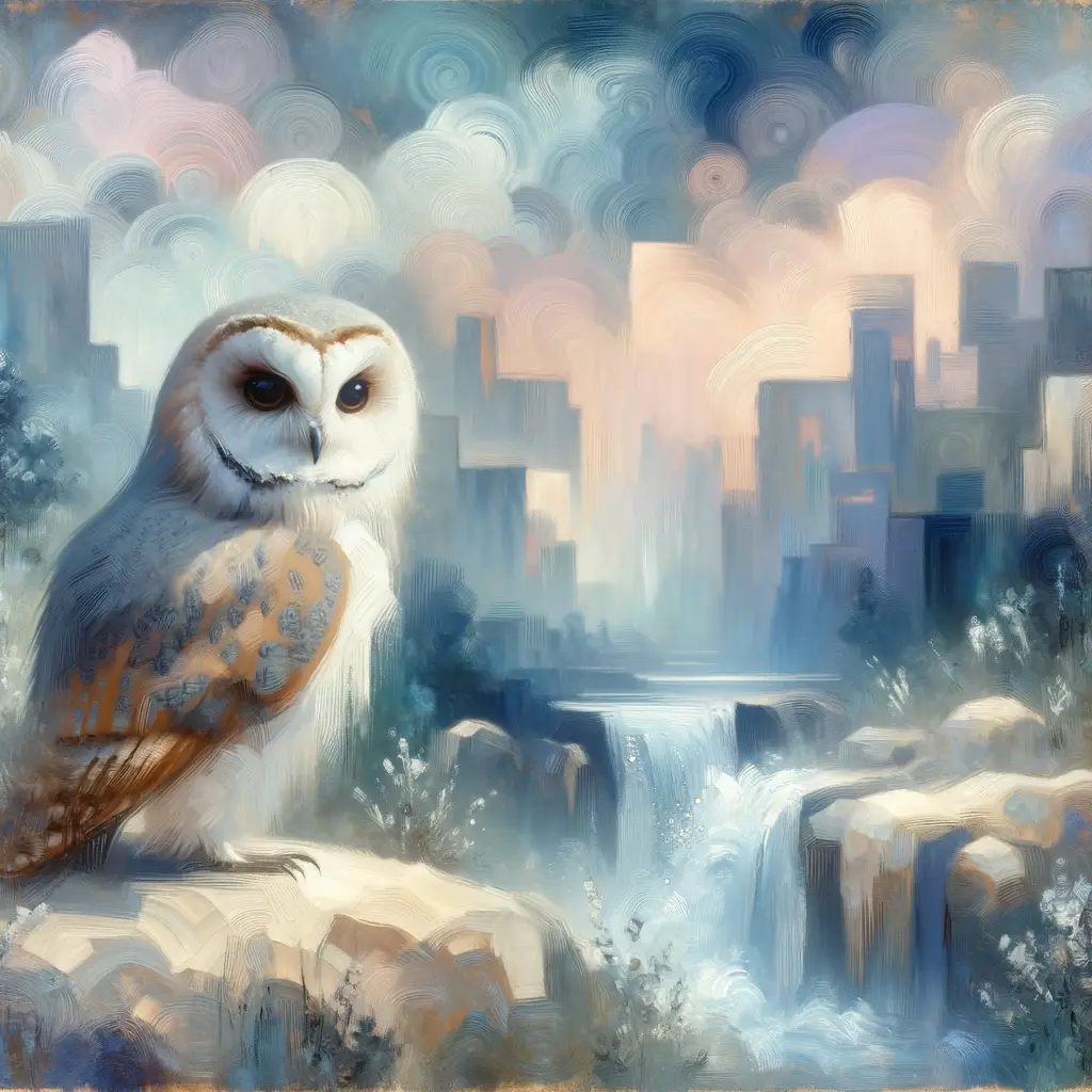 Whispers of Wisdom: Owl's Gaze Over the Cascade
