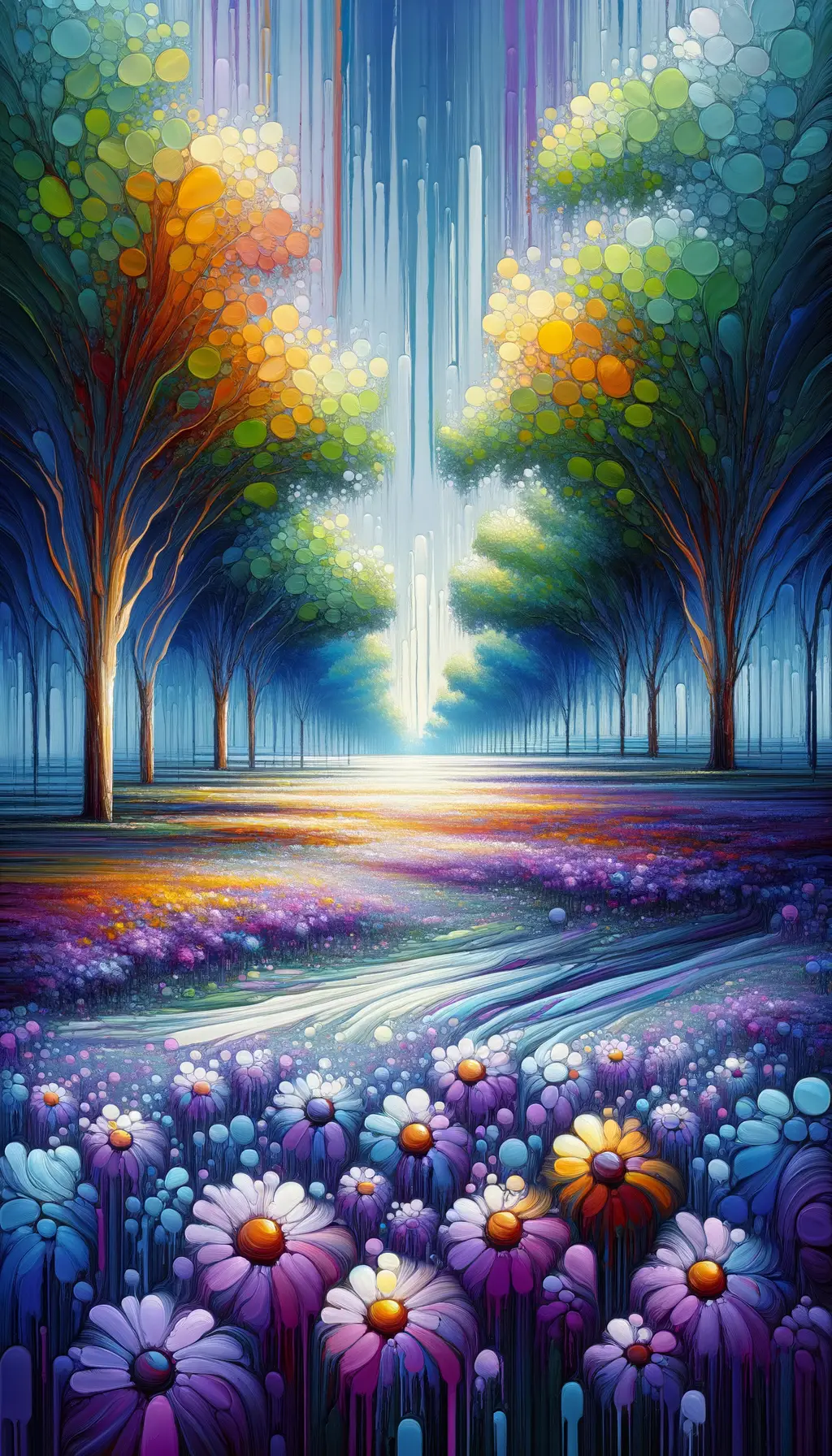 Glimmering Whispers: A Sanctuary of Lavender Sunflowers