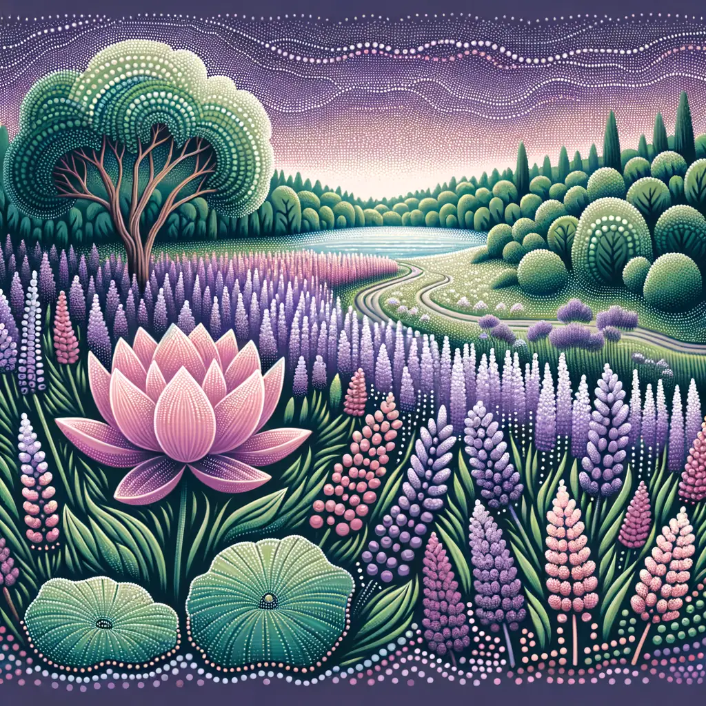 Dreams Unfolding: Tranquil Lotus in Lavender Fields