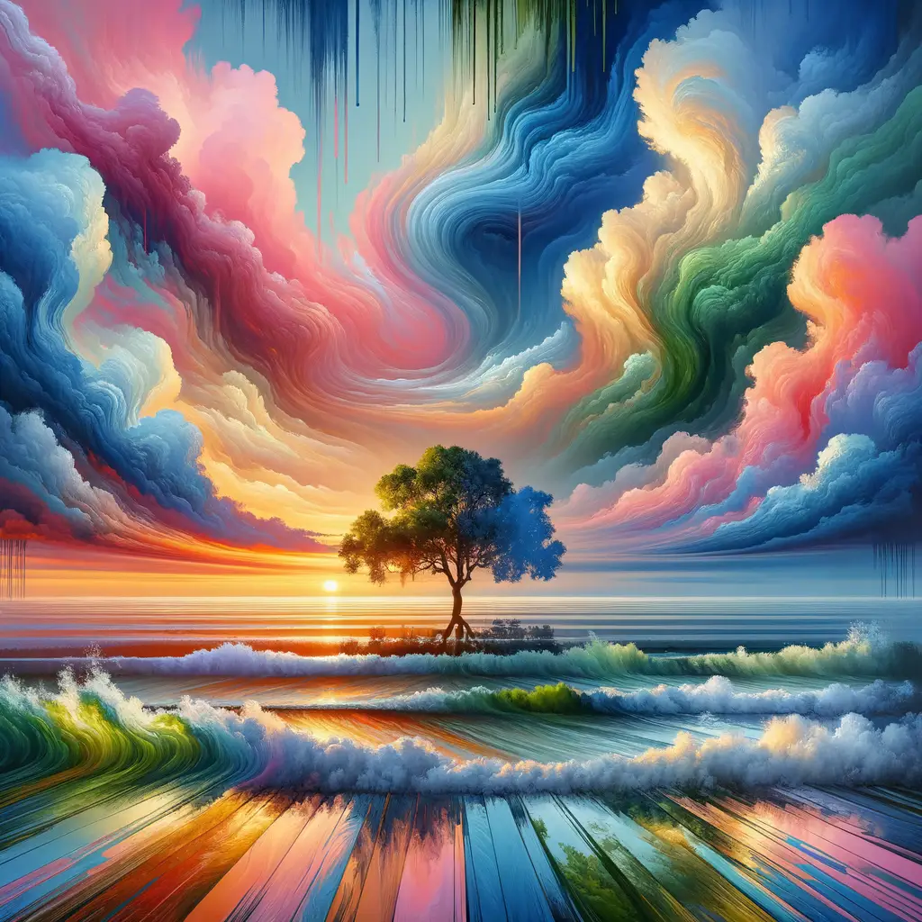Sentinel of Reflection: Emotions Entwined in Sunset's Tapestry