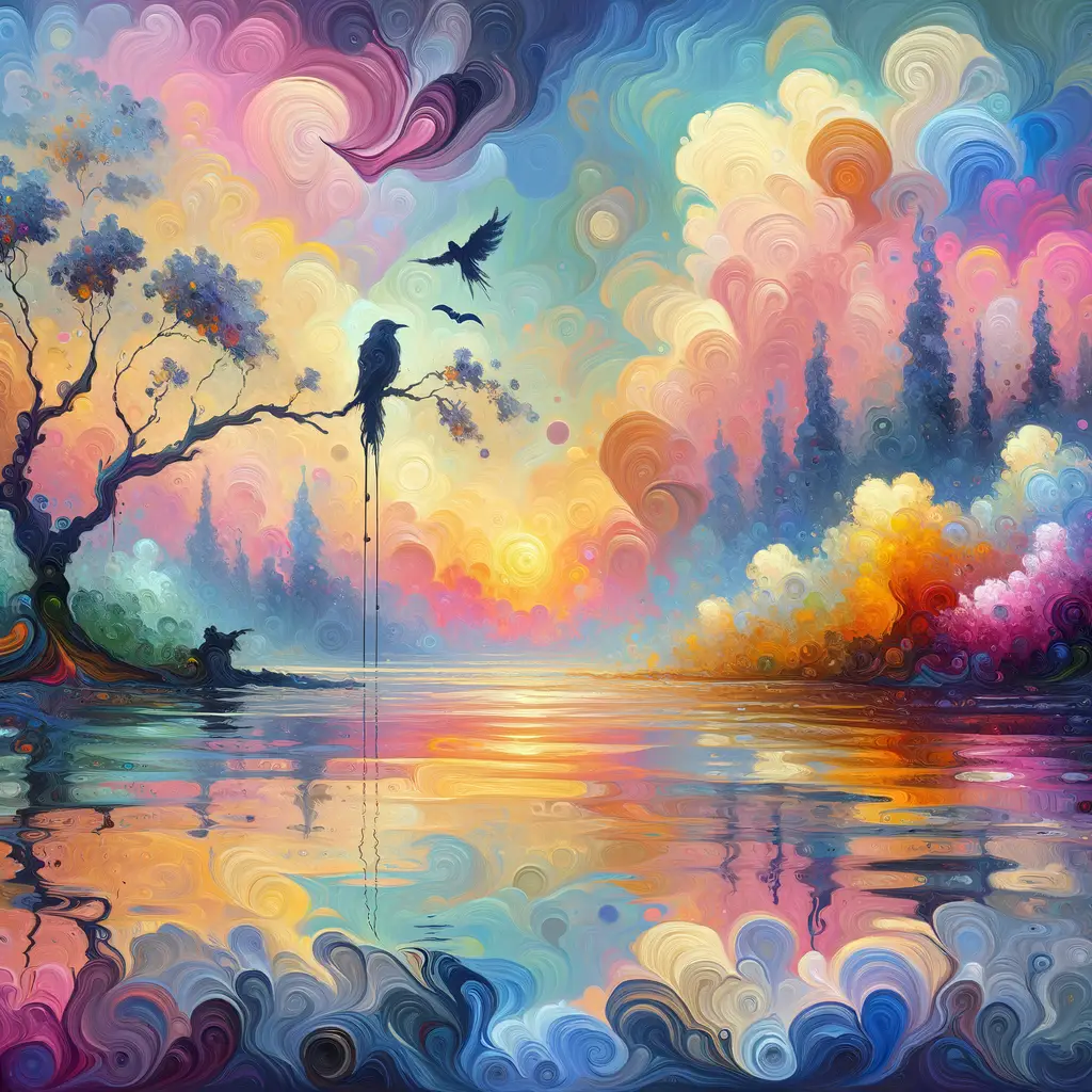 Whispers of Healing: Nourishing Growth in Drip-Painted Serenity