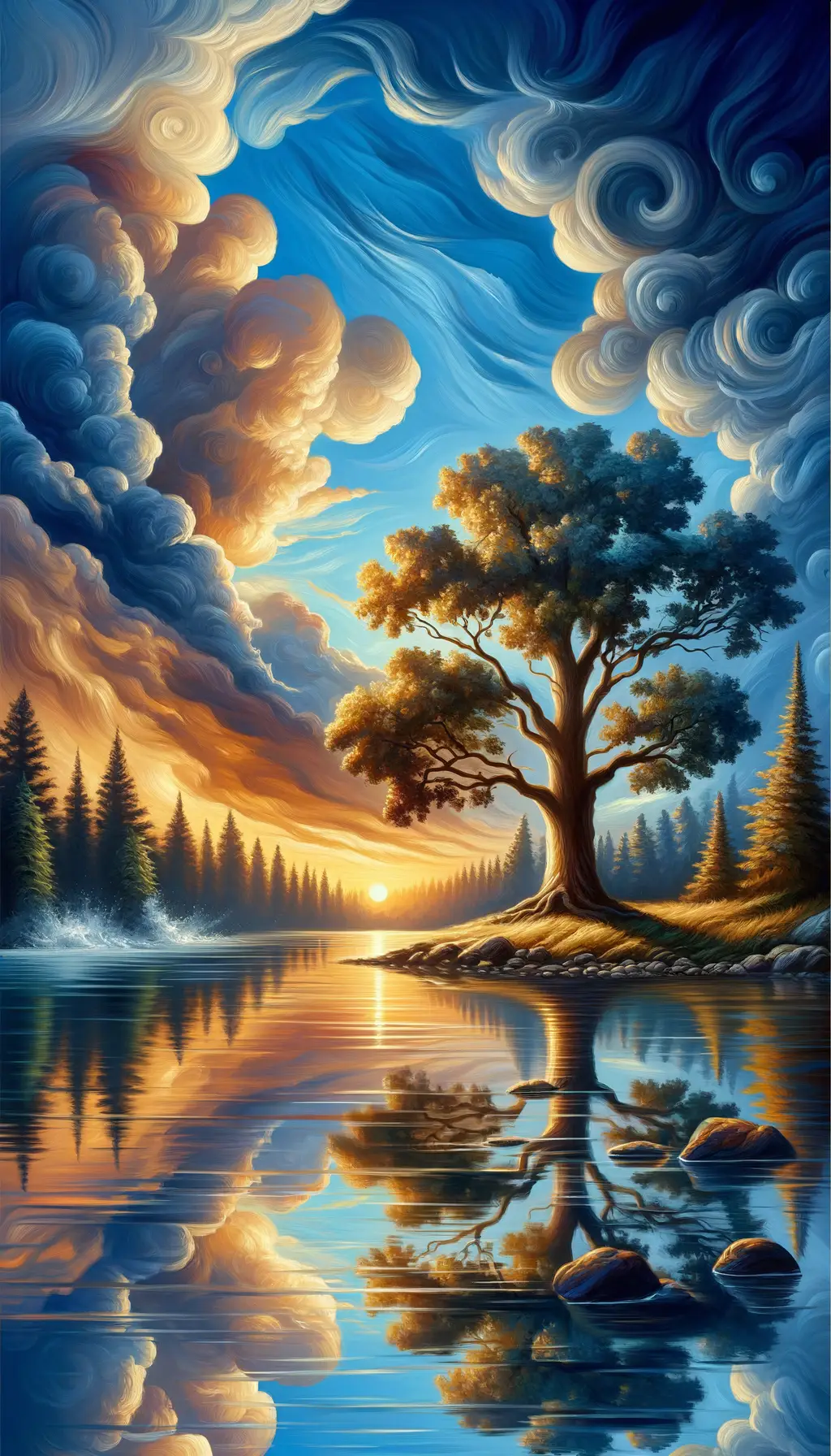 Resilience Roots: Serenity's Reflection in Baroque Light