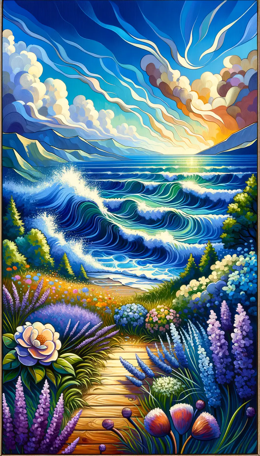 Ocean's Whisper: Blooming Serenity Within