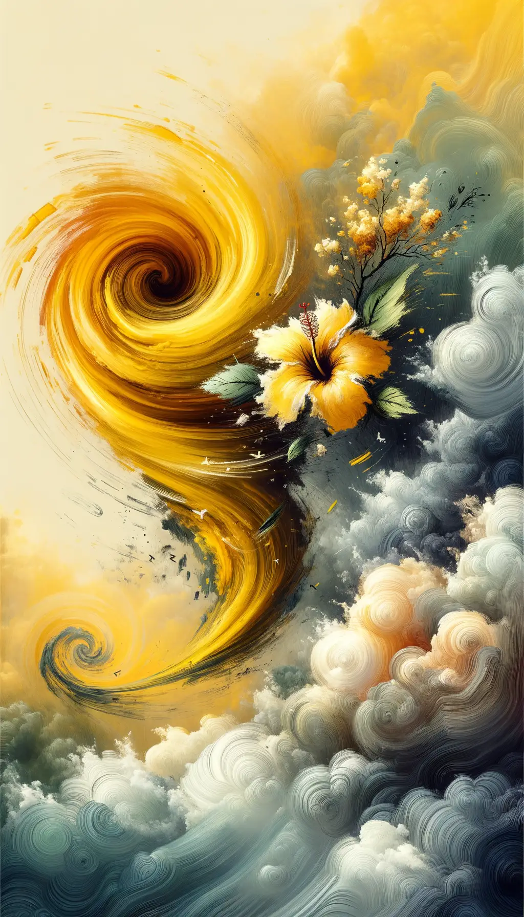 Whispers of Resilience: Blooming Amidst the Yellow Storm
