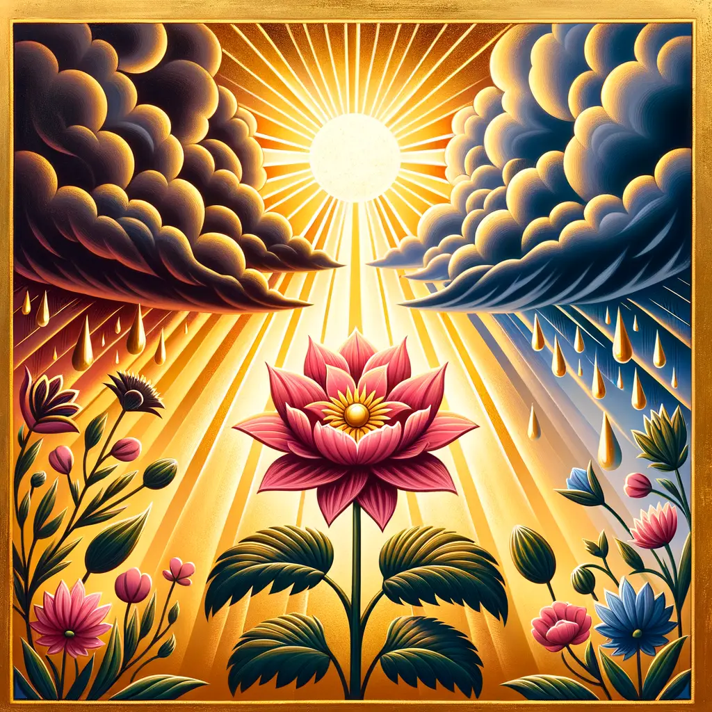 Golden Bloom: Embracing Light in the Calm of Storm