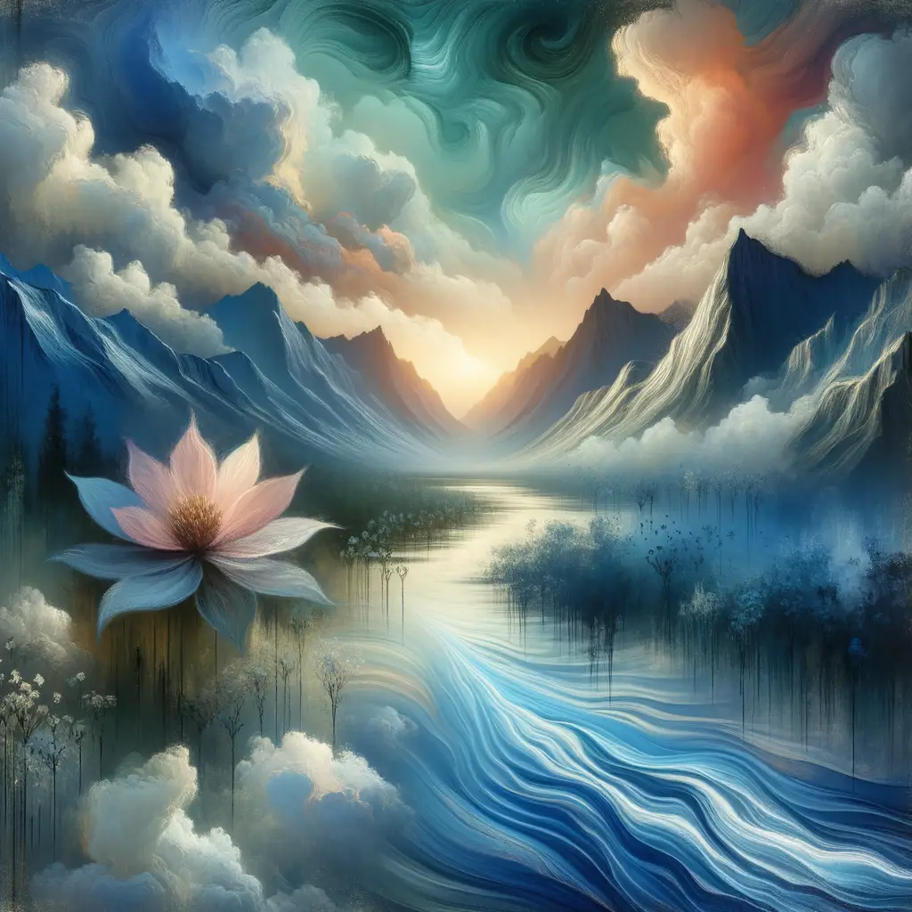 Eternal Tides of the Soul: Blossoming Amidst Mountains