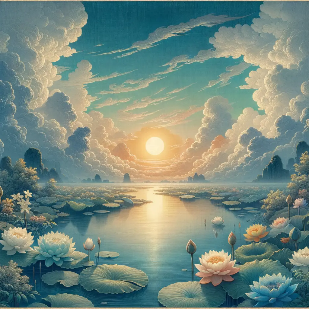 Lotus Serenade: Twilight Whispers on Still Waters