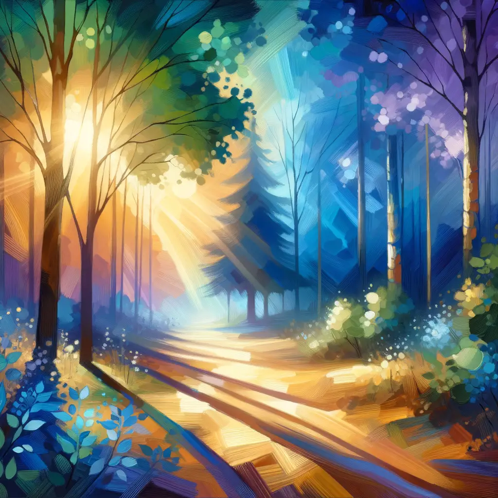 Whispers of Azure Light: A Forest's Healing Embrace