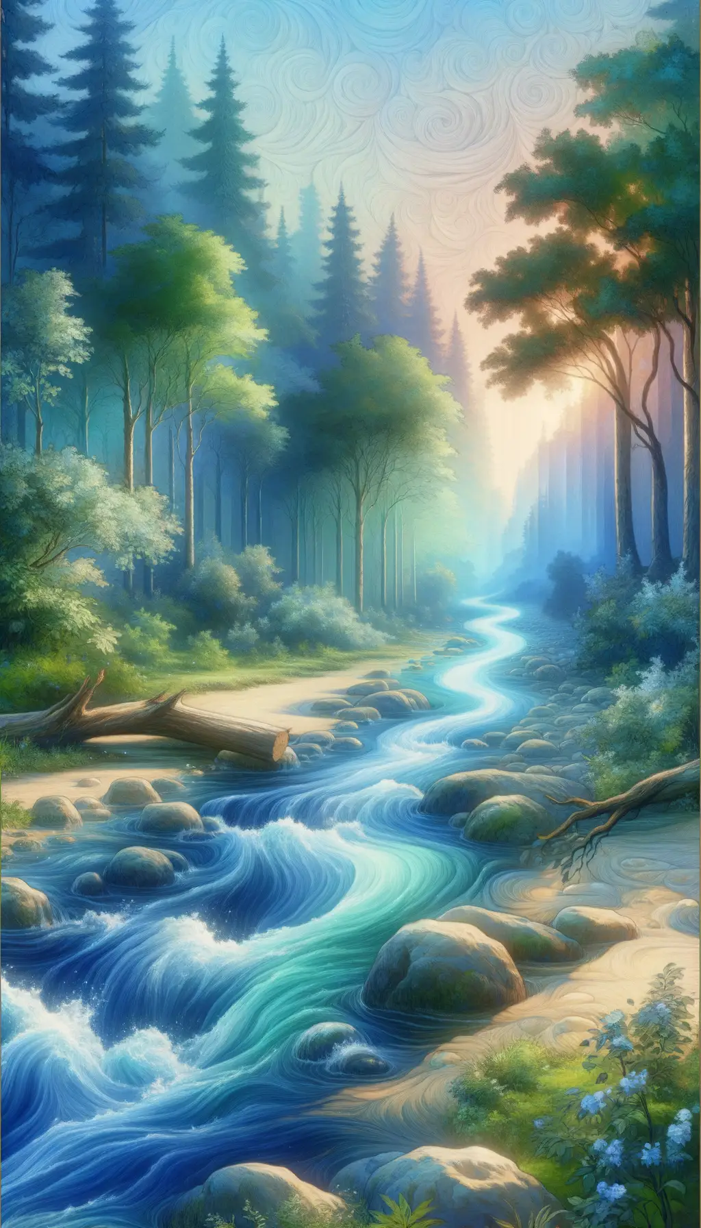 Ethereal Rhapsody: Whispered Serenity Along the Azure Journey