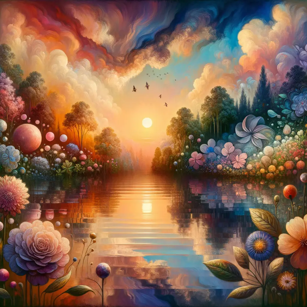 Ephemeral Reverie: Blooms of Self-Unraveling at Twilight's Shore