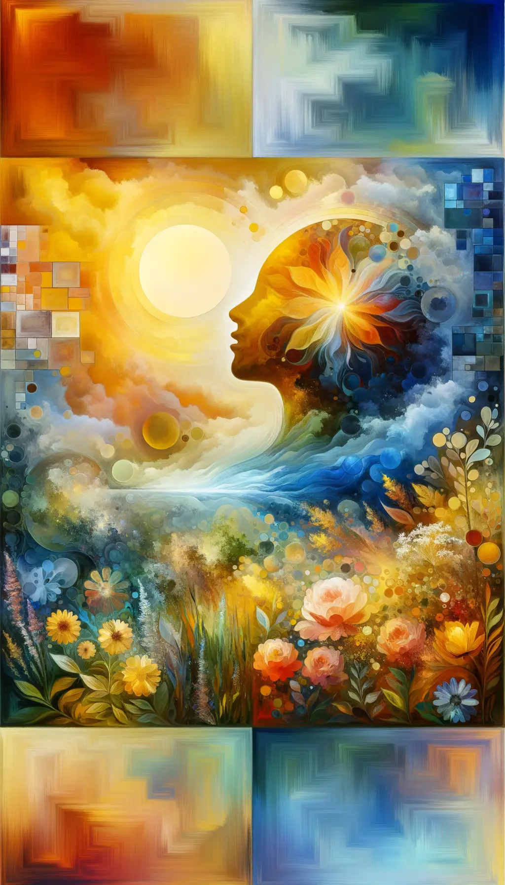 Whispers of the Golden Tide: Blossoming Embrace of Still Waters