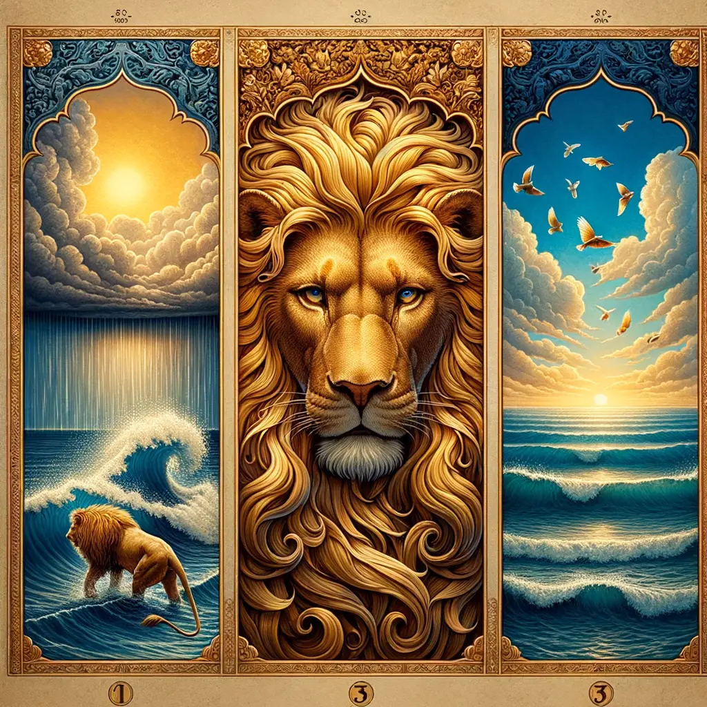 Golden Mane of Resilience: Healing Rain and Serene Seas
