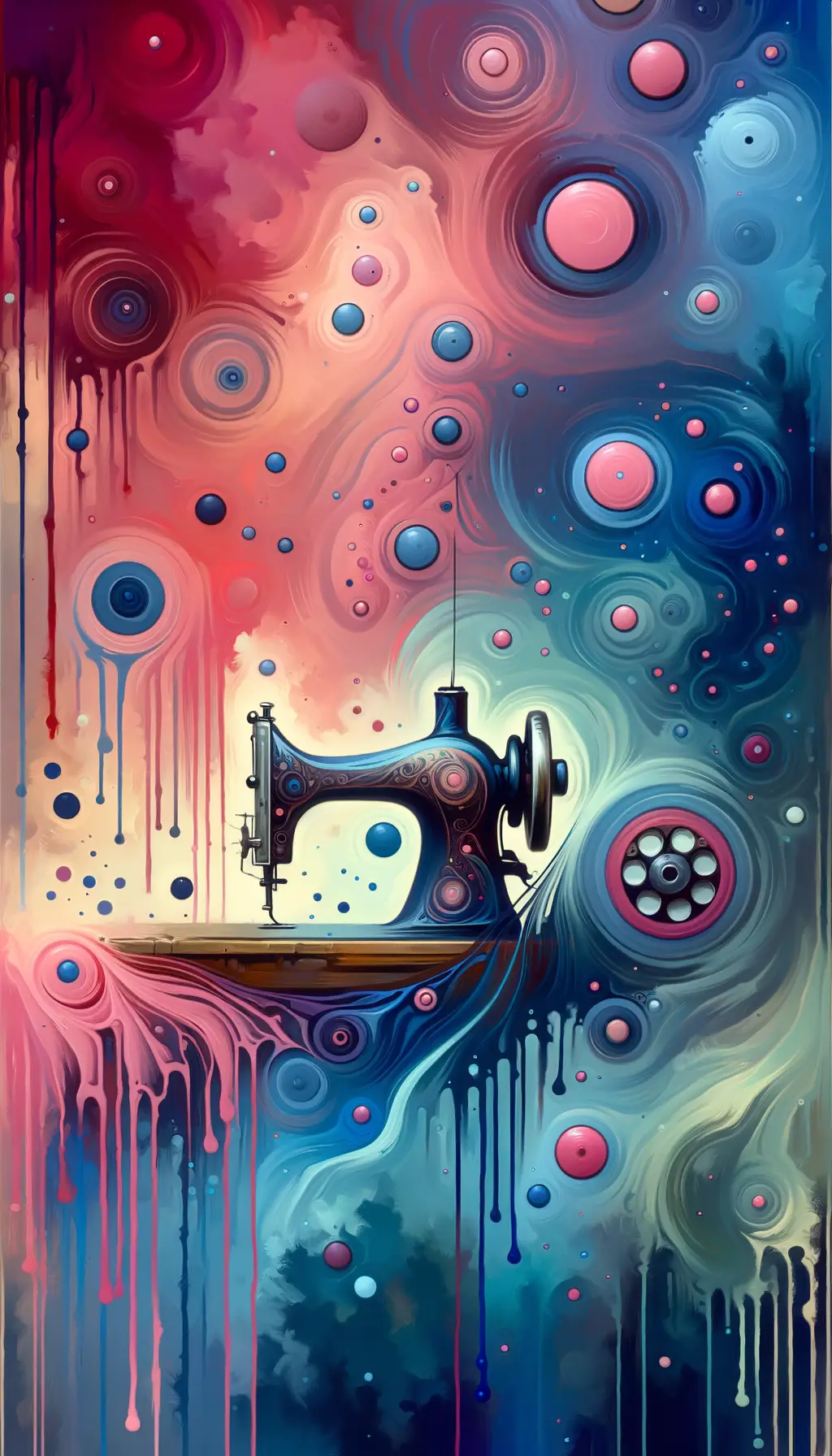 Whispers of Threaded Memories: A Symphony in Pink and Blue