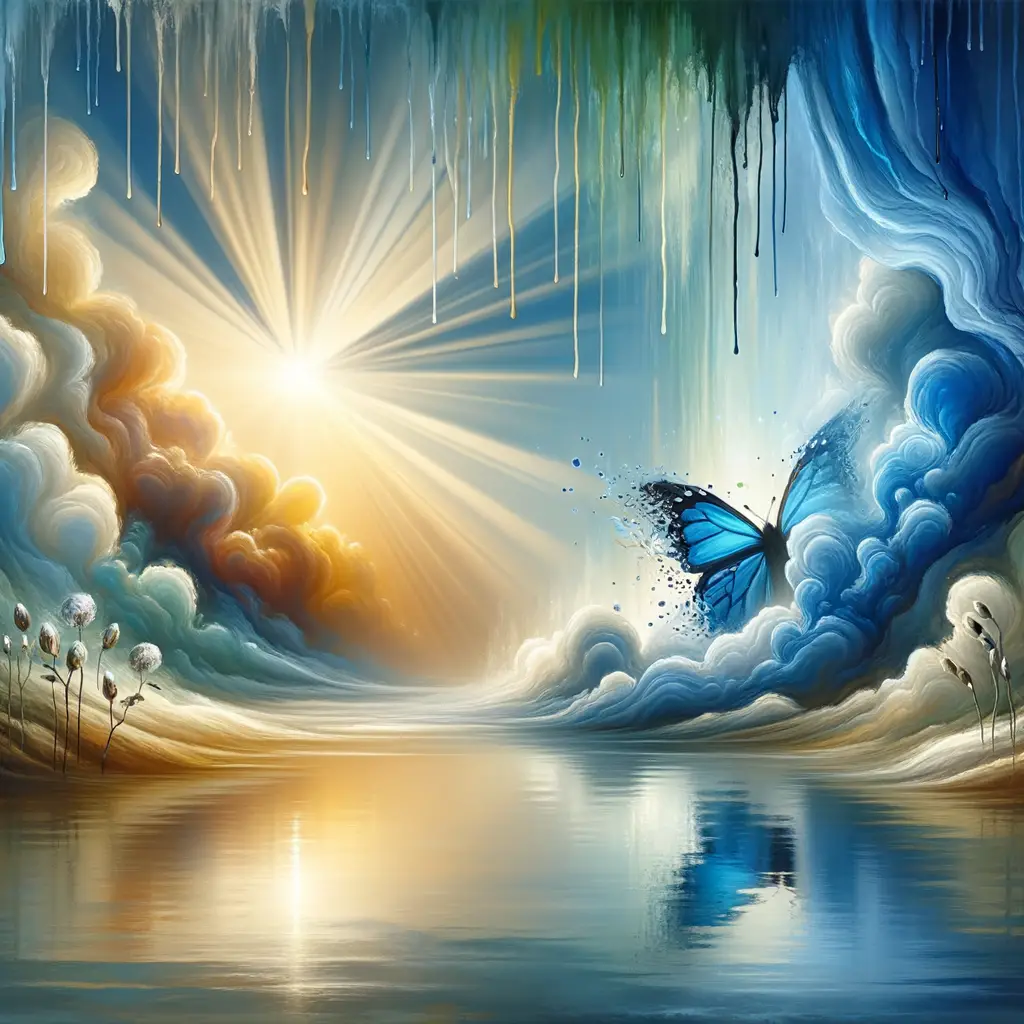 Whispers of Renewal: Ephemeral Serenity in Azure Bloom