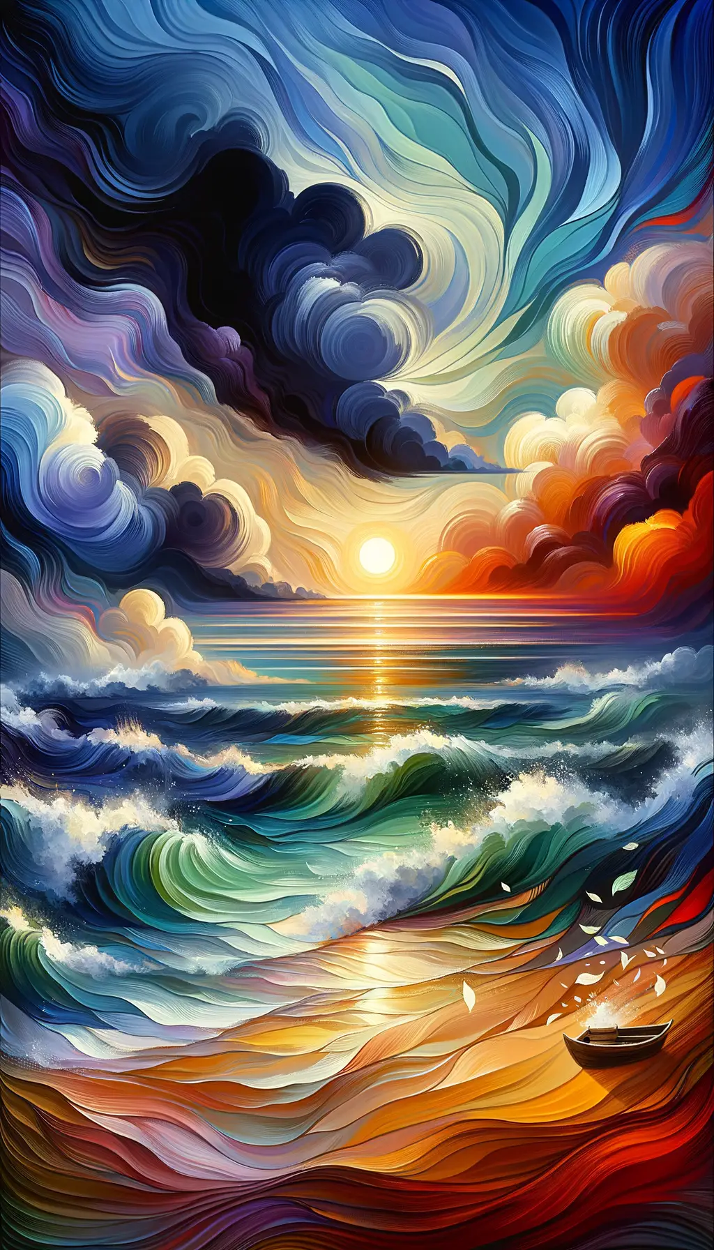 Whispers of Progress: Sunrise Amidst Churning Seas