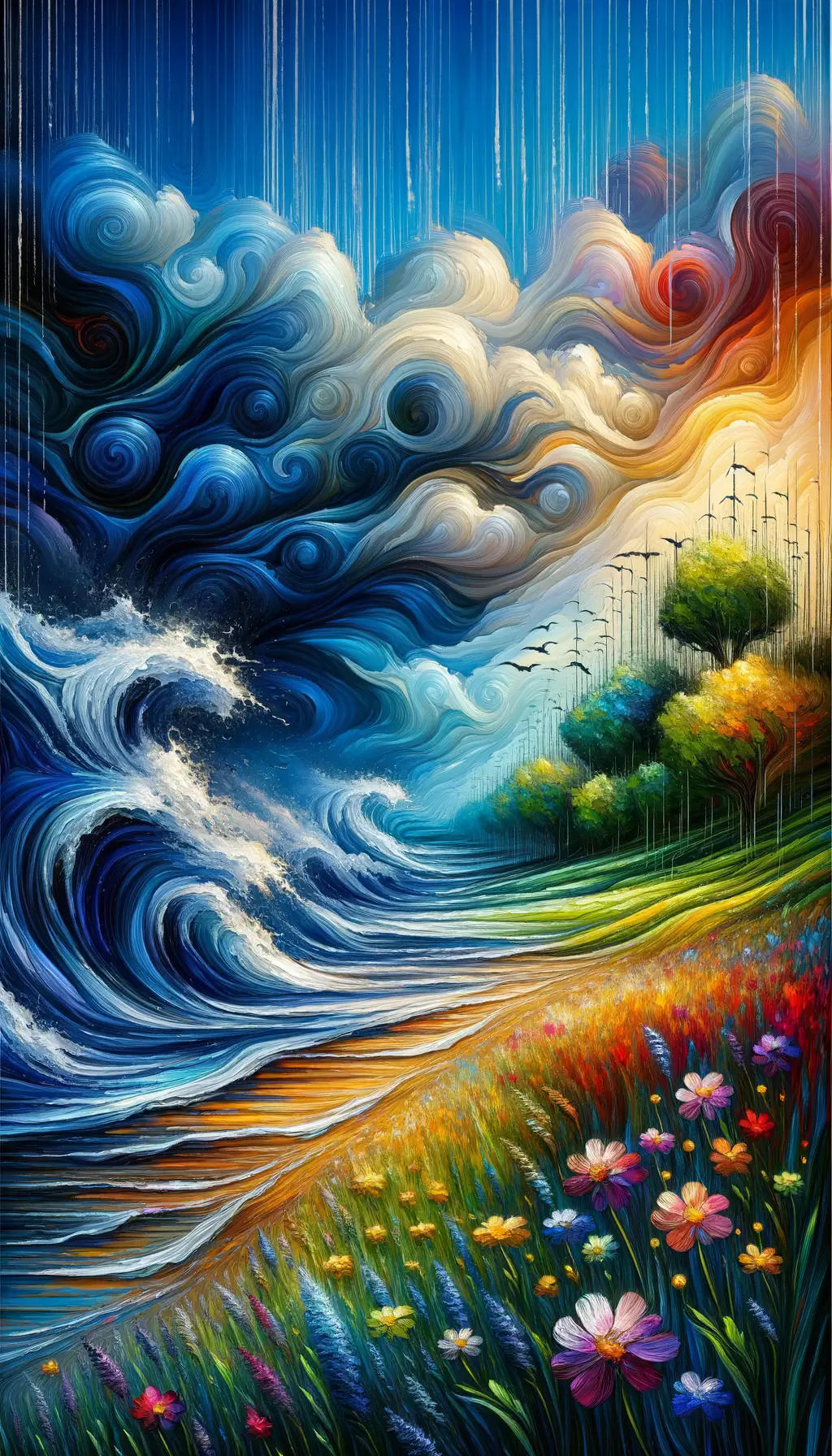 Echoes of the Inner Struggle: A Tranquil Dance of Chaos and Serenity