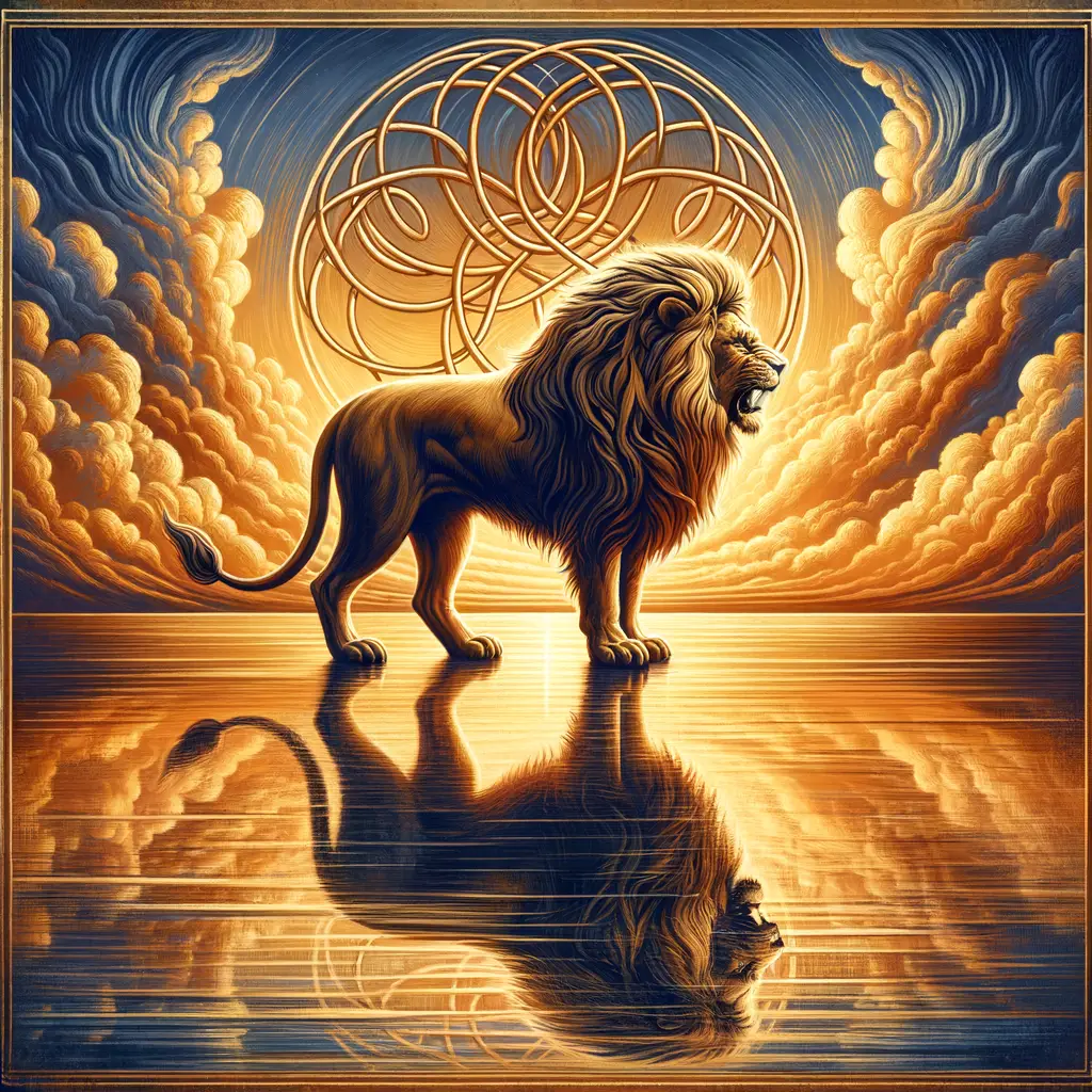 In the Lion's Gaze: Tangled Serenity at Dusk