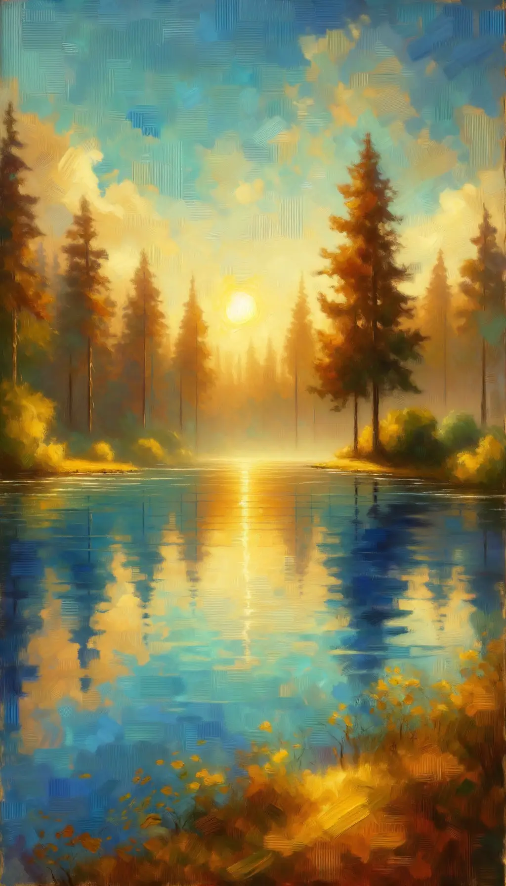 Serenity's Reflection: Whispers of Golden Comfort