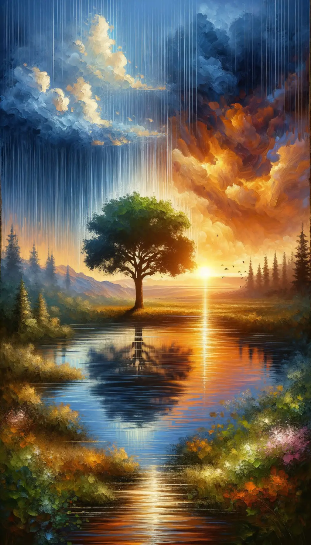 Embrace of Renewal: Strength in Rain's Echo