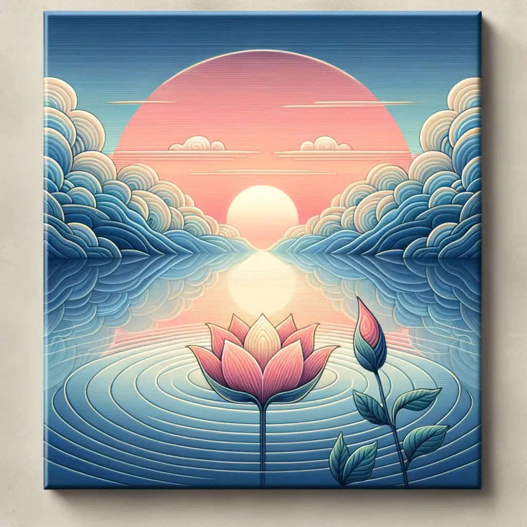 Blossom of Resilience: Reflections of Transformation at Dusk