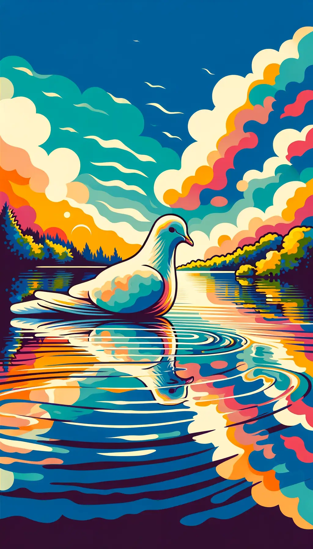 Whispers of Still Waters: A Dove's Serenity